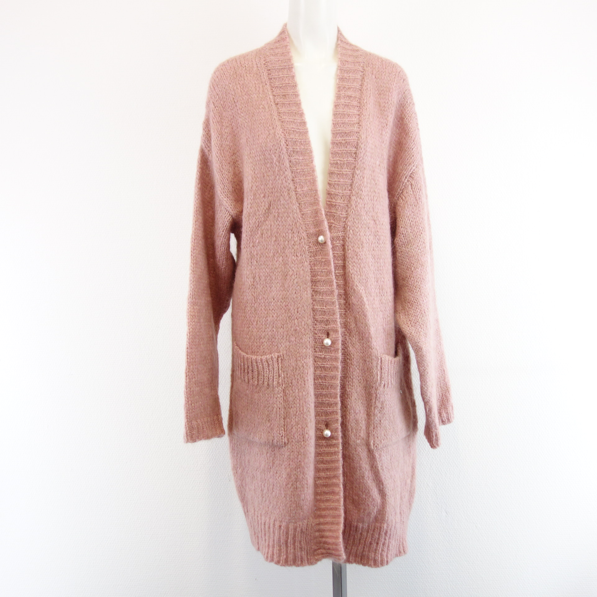 GRACE Strickjacke Rosa Lang Mohair Alpaka Polyamid Cozy Wear ST448